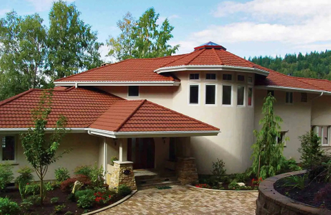 Colored Stone Metal Tile Roof